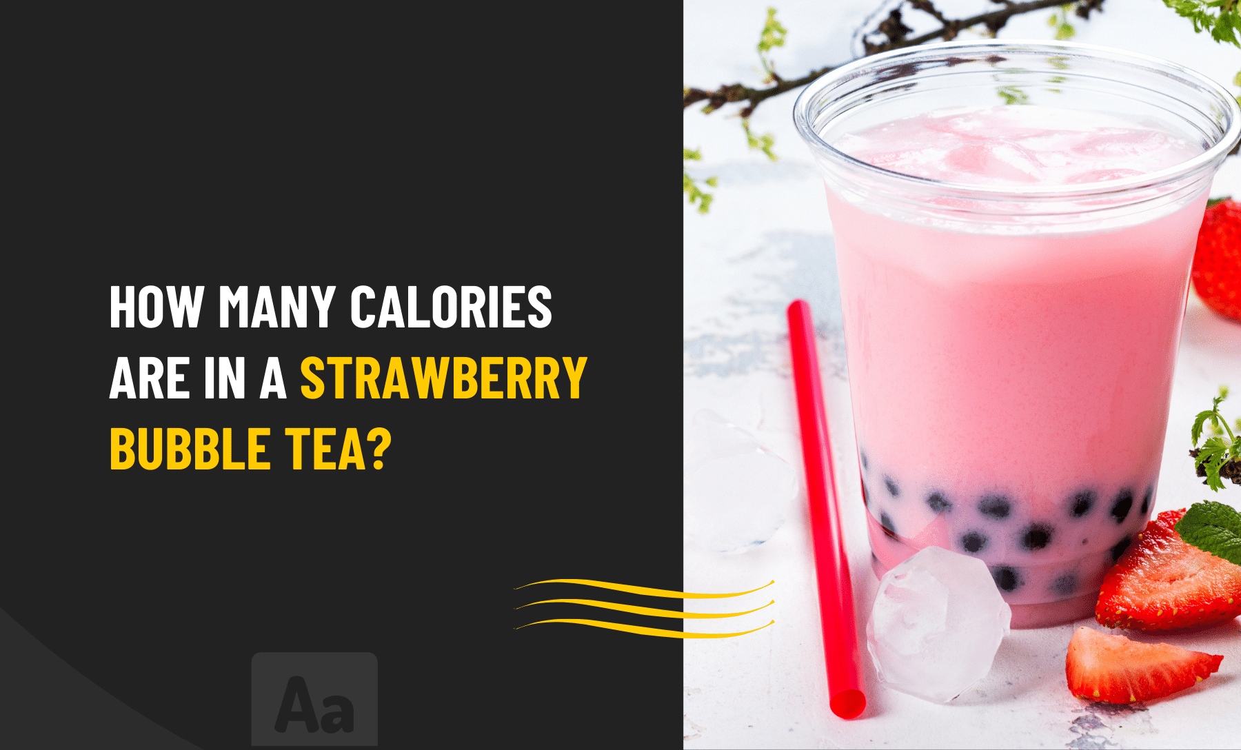 how many calories are in a strawberry bubble tea